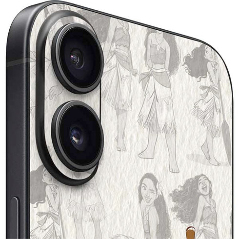 Disney Princess Moana Pattern iPhone 16 Plus Skin